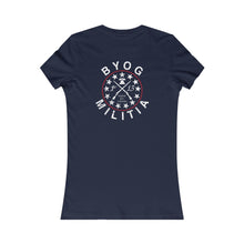Load image into Gallery viewer, Navy BYOG Militia Slim Fit Women&#39;s Tee
